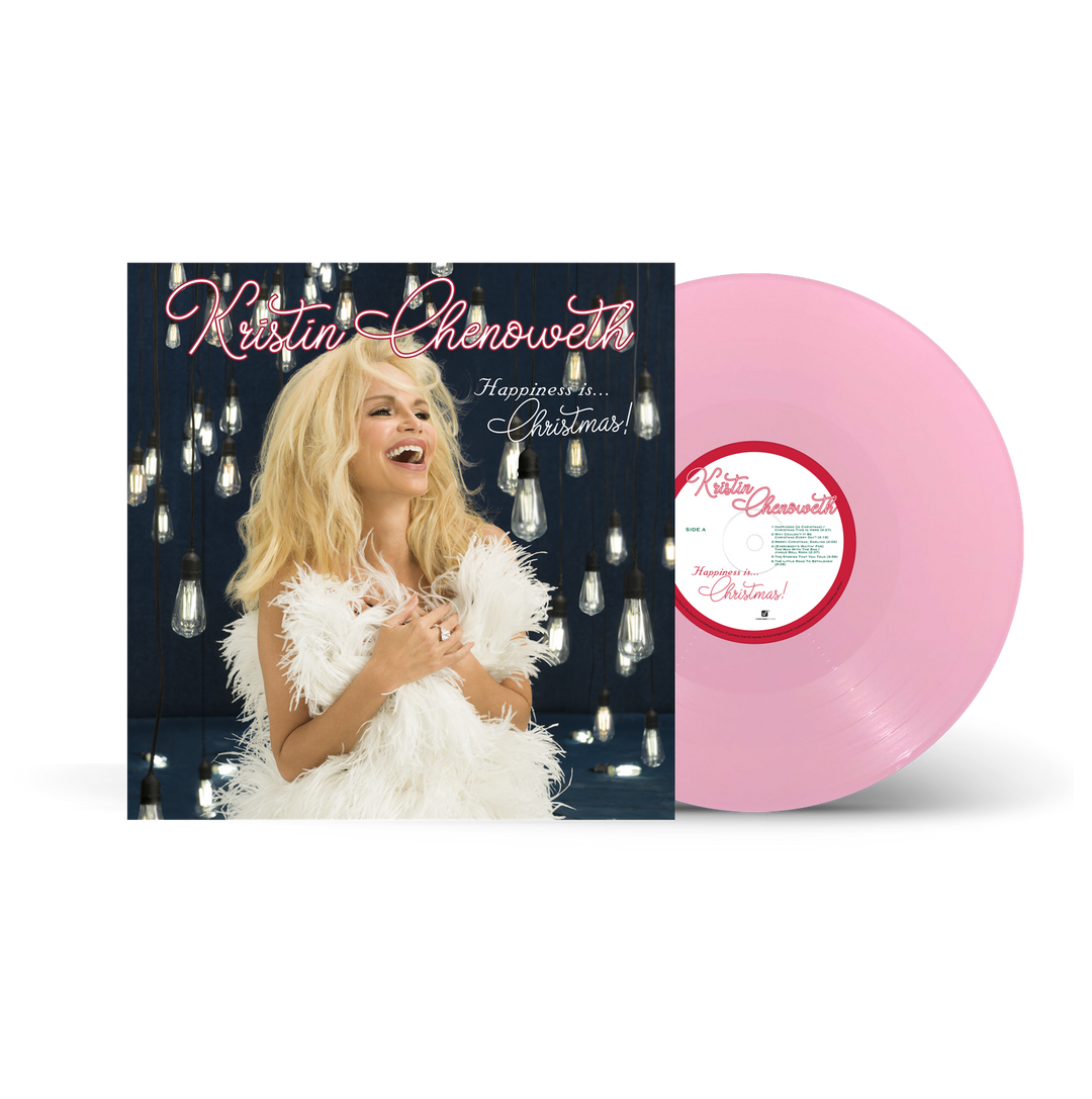 "HAPPINESS is...Christmas!" Baby Pink Vinyl